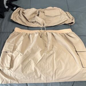 Tan Women's Co-Ord Skirt Set